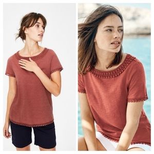 Boden Thelma Jersey Rouge Short Sleeves T-Shirt Size 2